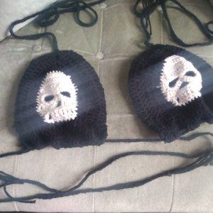 Handmade Crochet Bralette/Bikini top with Skulls